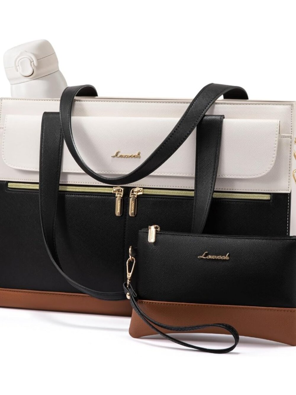 Laptop Bag for Women 15.6 Inch Laptop Tote Work Bag Professional Leather Compute